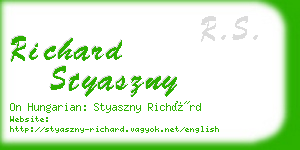 richard styaszny business card